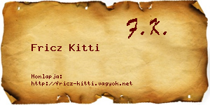 Fricz Kitti névjegykártya